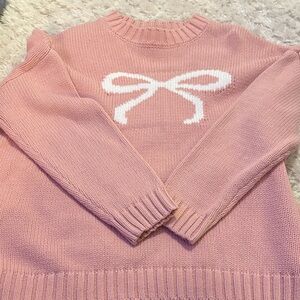 Sincerely Jules Pink Sweater with White Bow